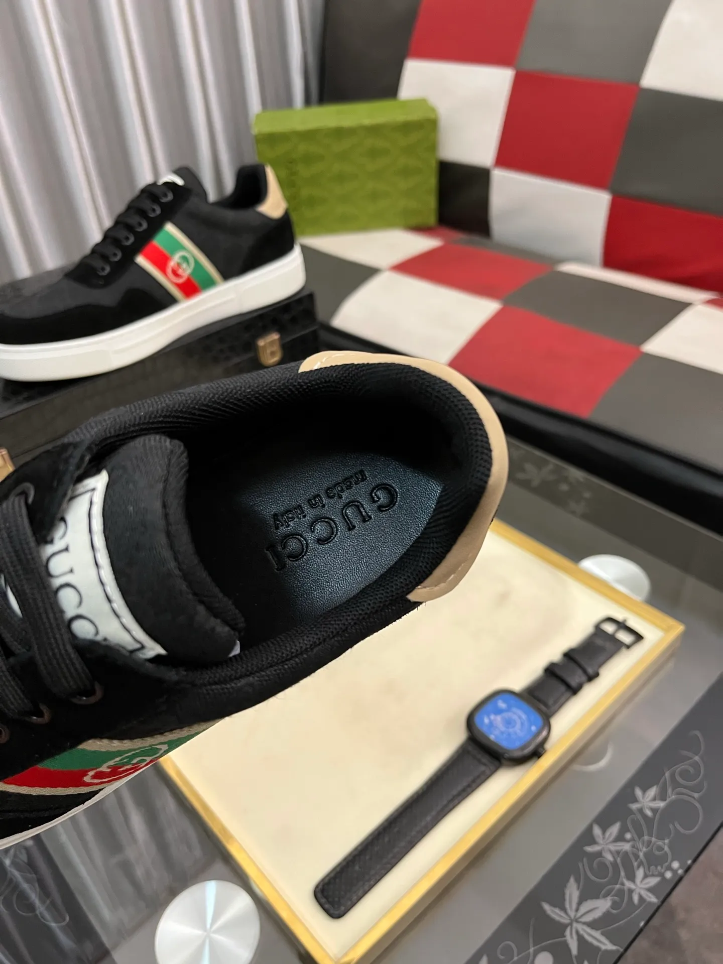 Men's shoes 💰440⌚️⌚️ (GUCCI) Men's casual shoes from Gucci's official website, the same style, the upper is made of cowhide with imported new brand elements Gucci, showing a good atmosphere, simple design, super versatile, 🐑 leather lining, air-cushion rubber outsole, size 38-443️⃣ colors available